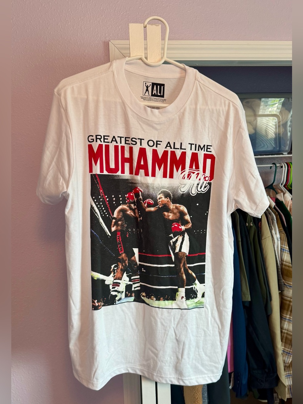 Muhammad Ali “greatest Of All Time” Men’s White Large Graphic Tshirt. NWOT